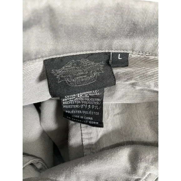 Harley Davidson‎ Short Sleeve Button Up Embroidered Shirt Skulls Flames Large - Picture 8 of 11